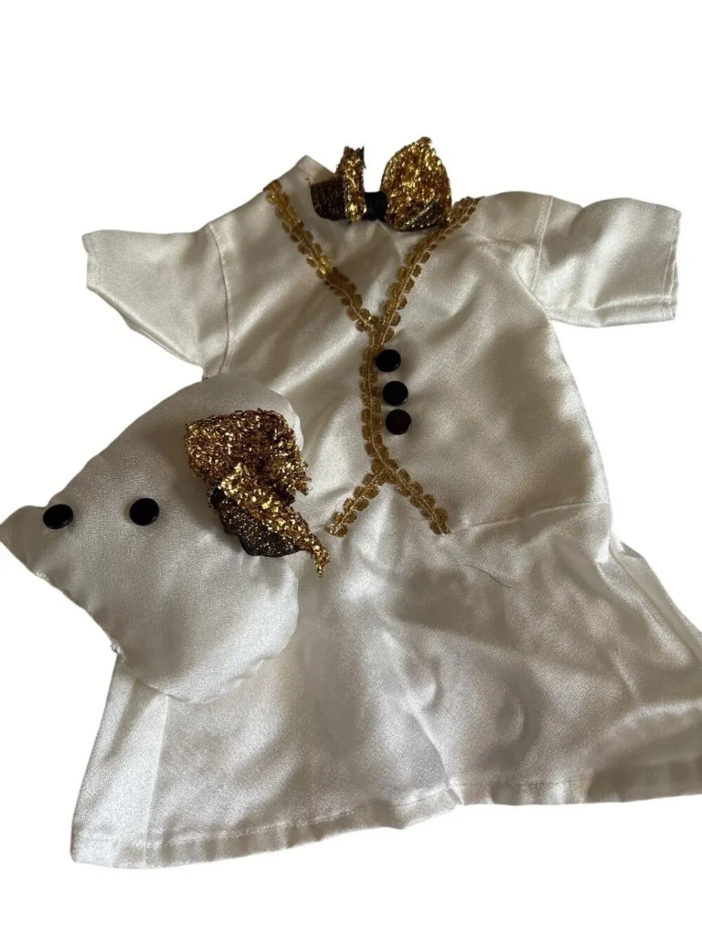 Vintage Doll Dress Set Satin & Lace 6 Outfits Ivory & Pink Bow Macthing Pillows